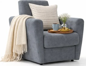 Niebieski fotel z podłokietnikami T3-E24