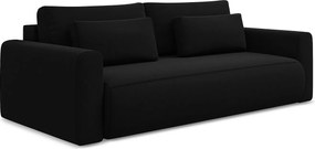 Kanapa 3-osobowa z funkcją spania - z tkaniny welwetowej - czarny - KAPUA