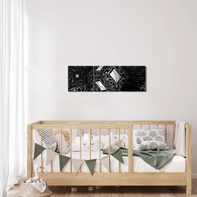 Obraz abstrakcyjnego sześcianu (z zegarem) (90x30 cm)