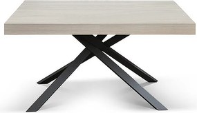 Stół drewniany, wykończenie wiąz perłowy, podstawa antracytowa, rozkładany 160x90 - FORTE DEI MARMI