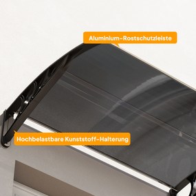 Outsunny Zadaszenie, nad drzwi wejściowe, dla wejść i okien, 100Dł x 75S x 23W cm, Czarne