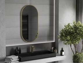 Mexen Loft lustro łazienkowe owalne 100 x 50 cm, rama złota - 9851-100-050-000-50