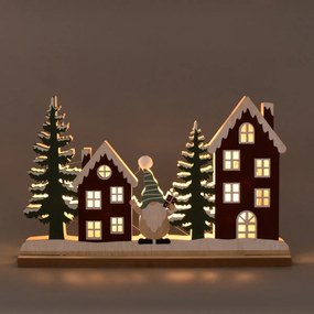 Świąteczne dekoracje świetlne Domki, 28 x 17,5 x 5cm, LED