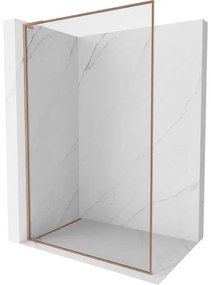 Mexen Kioto-XF L ścianka prysznicowa Walk-in z ramką 80 x 202 cm, transparent 10 mm, miedź szczotkowana - 800-080-174-65-00-XF