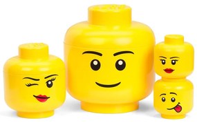 Żółte pudełko w kształcie głowy LEGO® boy, 10,5x10,6x12 cm