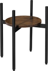 Okrągły stojak na kwiaty TAYLOR ⌀ 32 cm, rustykalny brąz/czarny