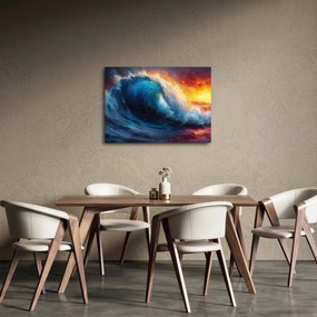 Obraz - Fala o zachodzie słońca (70x50 cm)
