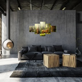 Obraz jelenia w lesie (125x70 cm)