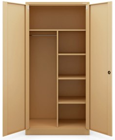 Szafa gospodarcza zamykana DAWID, 900 x 1850 x 450 mm, Fresh Style: beżowa