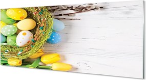 Szklany Panel Wiosenny Koszyczek z Baziami