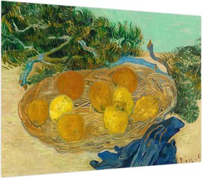 Obraz - Vincent van Gogh, Still Life of  Oranges and Lemons with  Blue Gloves, reprodukcje (70x50 cm)