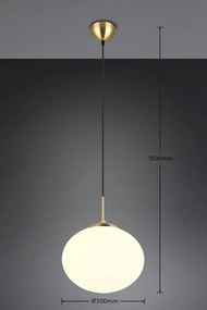 Lampa wisząca w biało-złotym kolorze ze szklanym kloszem ø 30 cm Fomento – Trio