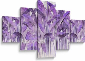 Obraz - Fioletowe liście w gipsie (125x70 cm)