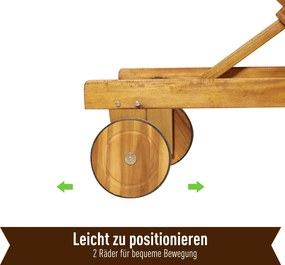 Leżak ogrodowy z regulacją drewno akacjowe naturalny outsunny