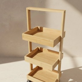 Wąski regał bambusowy, 4 koszyki VINK, 90 cm