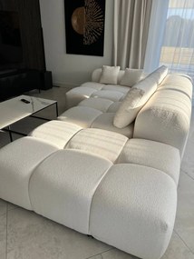 Narożnik sofa modułowa narożna Morano tkanina Manza boucle jasny beż