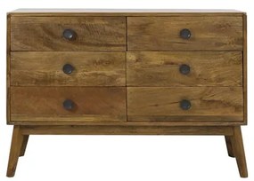 Brązowa niska komoda z litego drewna 114x80 cm Espita – Light &amp; Living