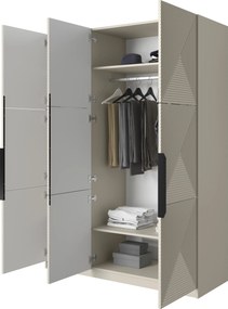 Szafa Asha 150 cm z metalowymi uchwytami - kaszmir / czarne uchwyty