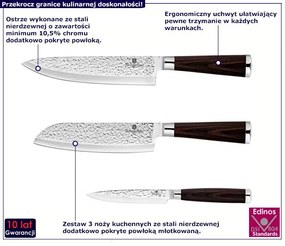 Zestaw 3 oryginalnych noży ze stali nierdzewnej - Sevrox 9X