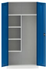 Kovona Uniwersalna szafka metalowa, 4 półki, 1950 x 800 x 400 mm, niebieskie drzwi