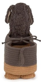 Ciemnobrązowy tekstylny dziecięcy kosz na zabawki 59x16x23 cm Sparky – Lorena Canals