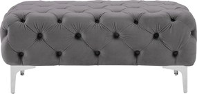 Puf Chesterfield z weluru antracytowy – EDWINA