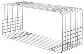 Metalowy regał ścienny w kolorze srebra z połyskiem 70x30 cm Wire – Mette Ditmer Denmark