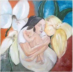Obraz olejny Macierzyństwo 60x60 cm