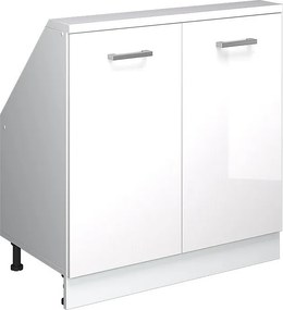 Szafka kuchenna na dach skośny biały wysoki połysk 80x46x81.6 r-line