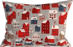 Poszewka na poduszkę z mikrofibry WINTER COTTAGE 70x90 cm, szara