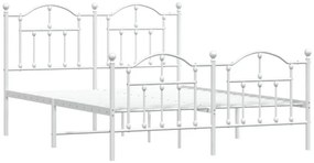 Białe metalowe łóżko małżeńskie 140x200 cm - Azos