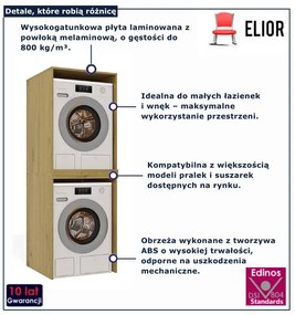 Szafka na pralkę do łazienki dąb artisan S9-L58