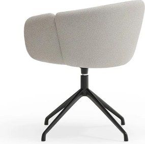 Jasnoszary tapicerowany fotel jadalniany z podłokietnikami Add – Teulat