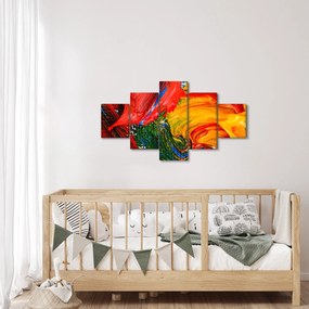 Obraz - Niebieska abstrakcja za pomocą pędzla (125x70 cm)