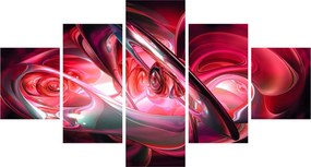 Obraz czerwonych fraktali (125x70 cm)
