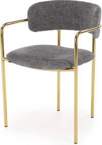 Krzesło tapicerowane K537 szare/złote