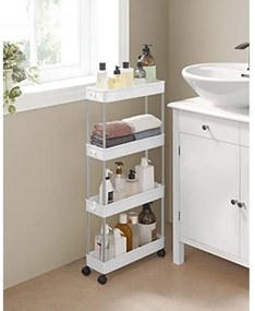 Półka plastikowa na kółkach CART 13,5x42x83 cm biała