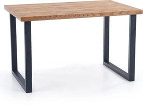 Stół HORUS 126(206)x80 jasny dąb/czarny