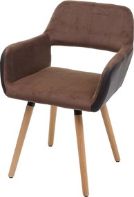 Krzesło do jadalni MCW-A50 II,  sztuczna skóra / tkanina, jasnobrązowy, jasne nogi