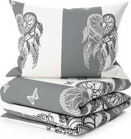 PrzytulneMieszkanie.pl PrzytulneMieszkanie.pl Bawełniana pościel TIRSO POLY szaro-biała Rozmiar pościeli: 2 szt 70 x 90 cm | 200 x 220 cm