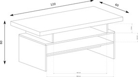 Ława ZERI 120 cm Stolik Kawowy do Salonu