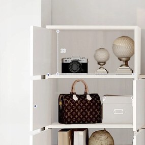 Minimalistyczna biała szafa w stylu skandynawskim - 78x30x40 cm