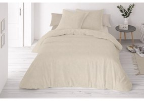 Pościel z mieszanki bawełny i lnu, jasnobeżowy, 160 x 200 cm, 2 szt. 70 x 80 cm