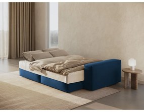 Ciemnoniebieska aksamitna rozkładana/ze schowkiem sofa 247 cm Jodie – Micadoni