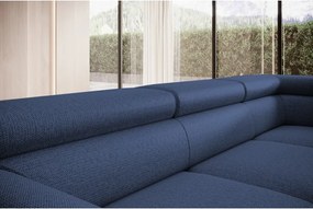 Narożnik RAVEN L Lewostronny wolnostojący z funkcją spania tkanina ARAGON 79 Niebieski WERSAL