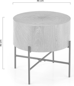 Zestaw stolików kawowych okrągłych Liviano 80 i 45 cm - dąb naturalny / czarny