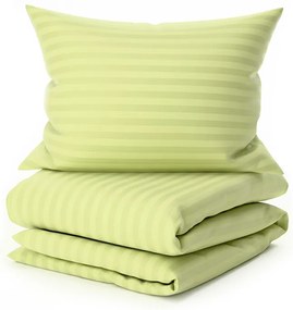 PrzytulneMieszkanie.pl PrzytulneMieszkanie.pl Pościel z mikrofibry hotelowa JASMINE pistacjowa - pasek 2 cm Rozmiar pościeli: 70 x 90 cm | 140 x 220 cm