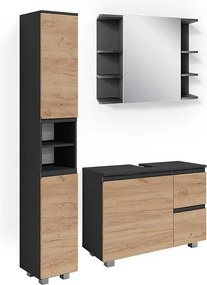 Zestaw mebli łazienkowych szary 80x33x60 j-shape