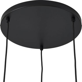 Retro Lampa Wisząca Czarna z Taupe 3-punktowa - Felt