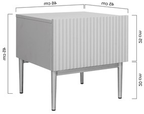 Zestaw szafek nocnych Nicole 46 cm - kaszmir / złote nóżki